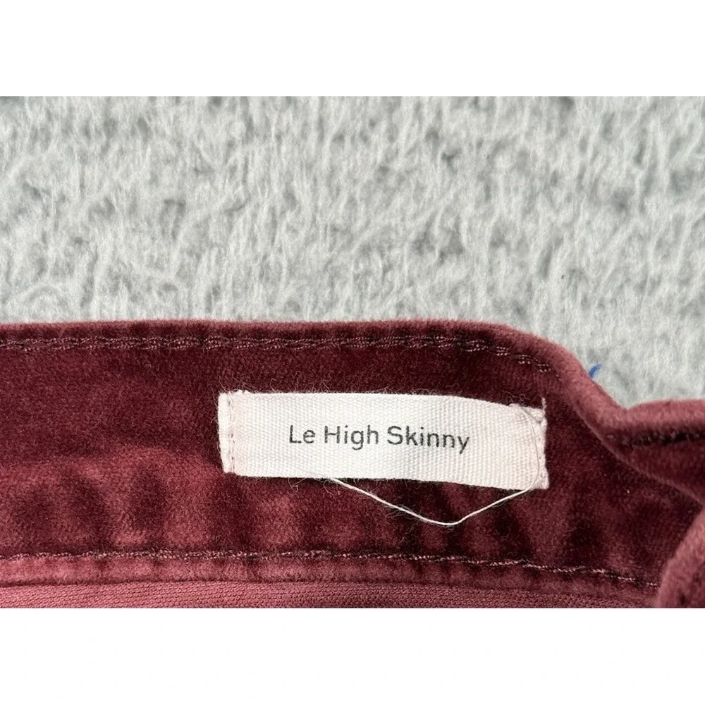 Frame Pants Womens 29 Red Le High Rise Skinny Velvet Pinot Ankle Mid‎ Rise Crop - Picture 11 of 15